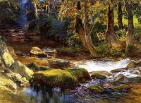 Frederick Arthur Bridgman - River Landscape with Deer